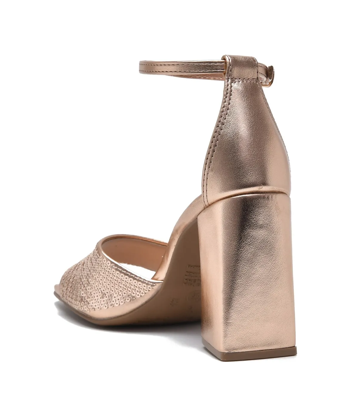 Sandal with Heel by VIA MARTE-Rose Gold