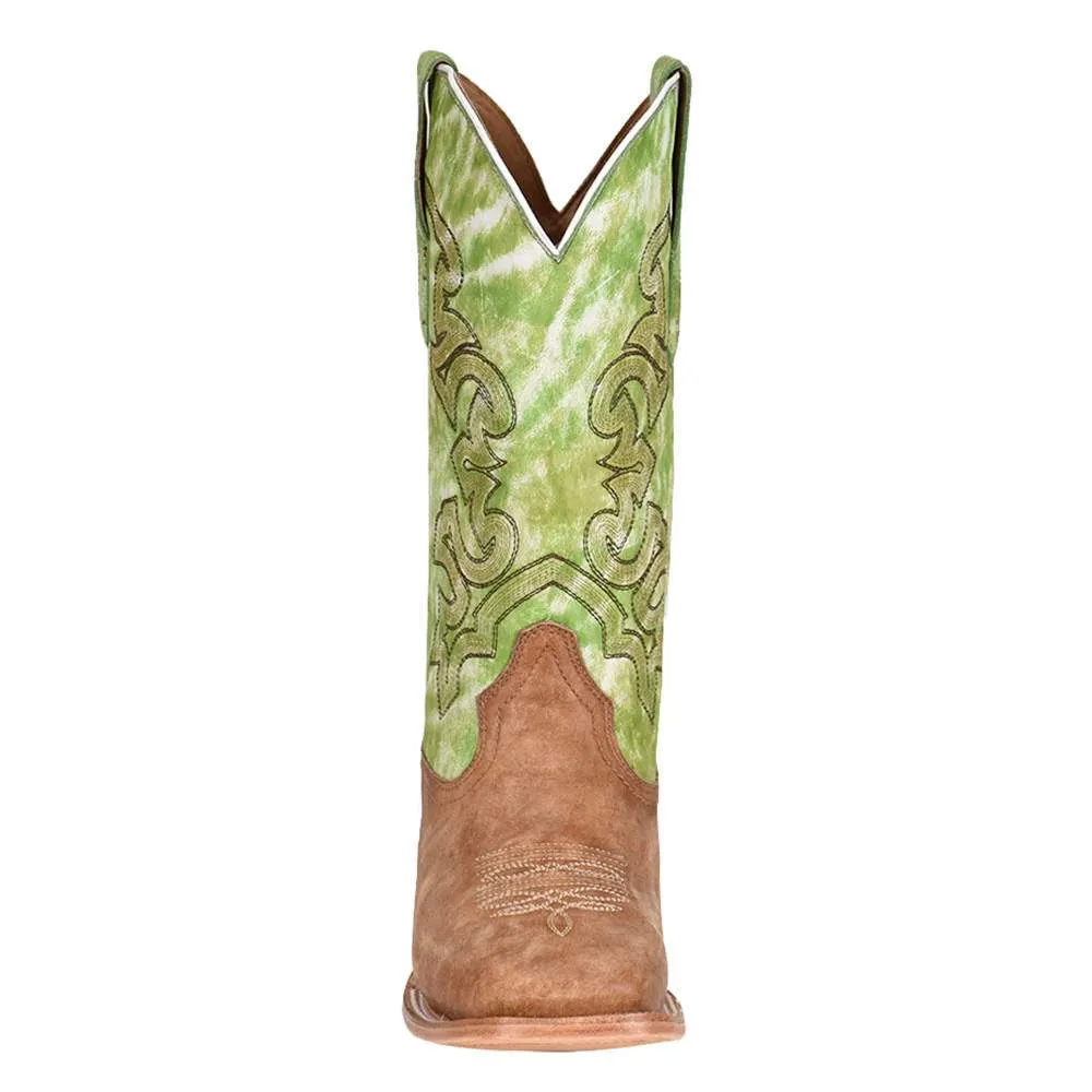 Sand/Green Embroidered Men's Boots