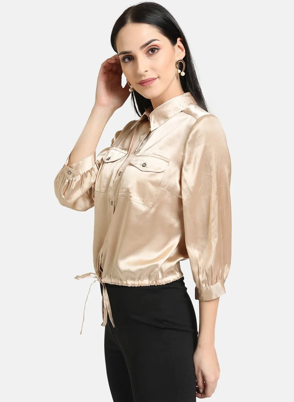 Satin Shirt With Classic Collar