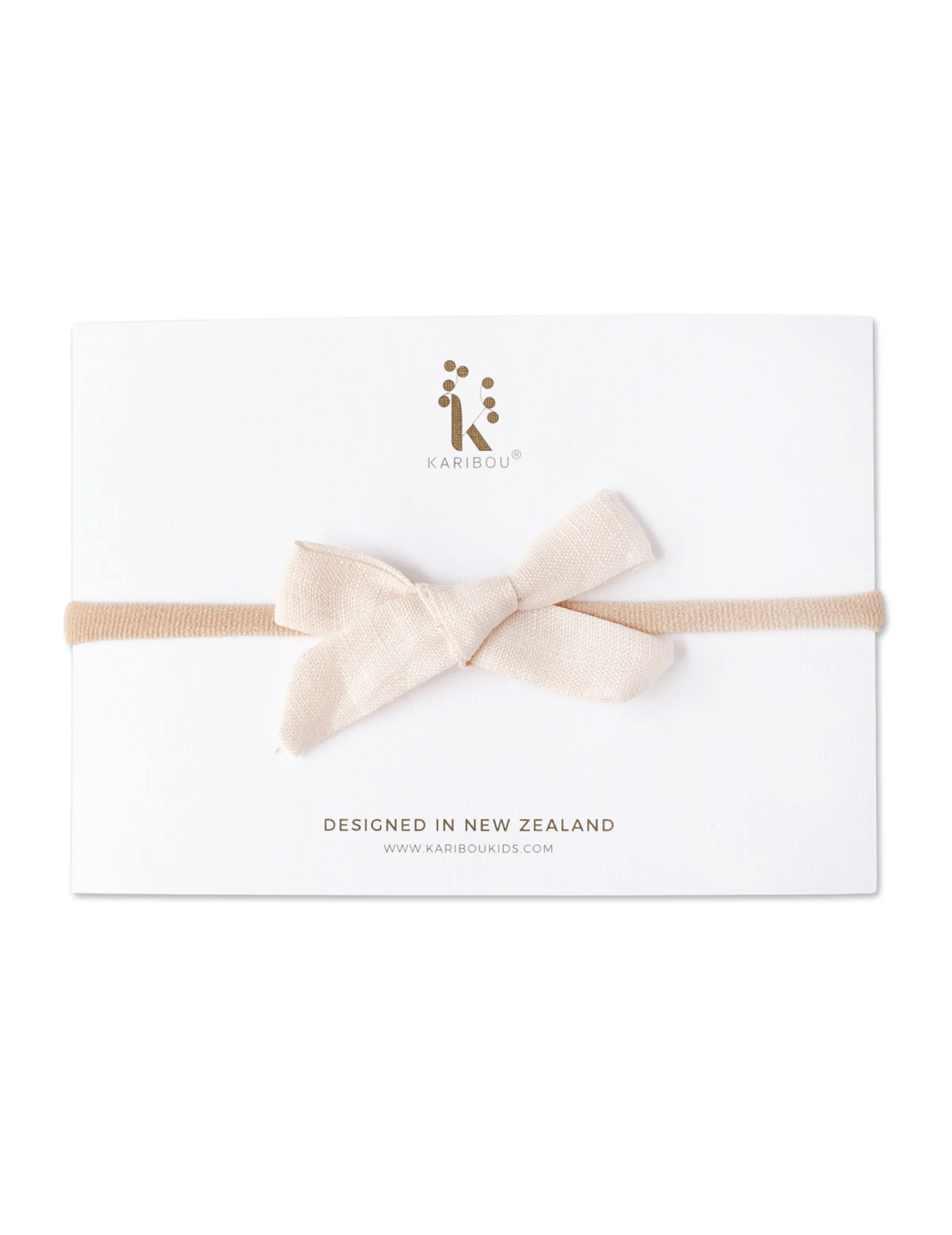 School Girl Linen Bow - Cream