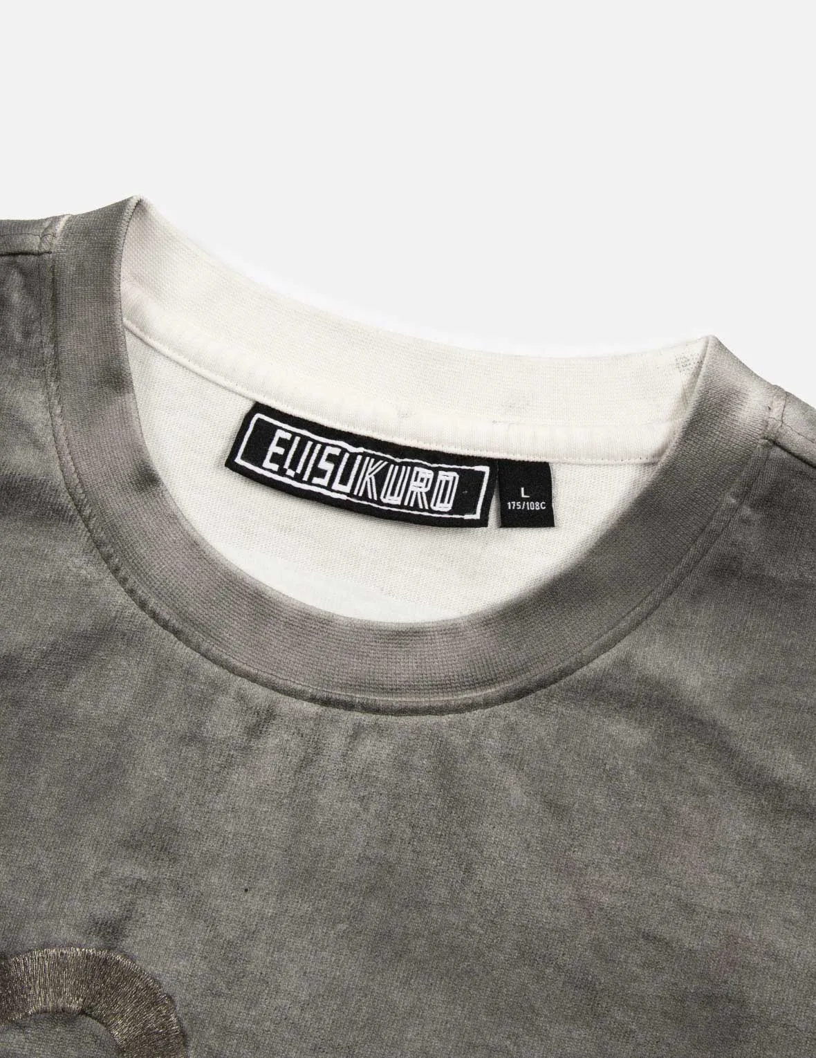 Seagull and Logo Embroidery Spray Dyed Relaxed Fit T-shirt