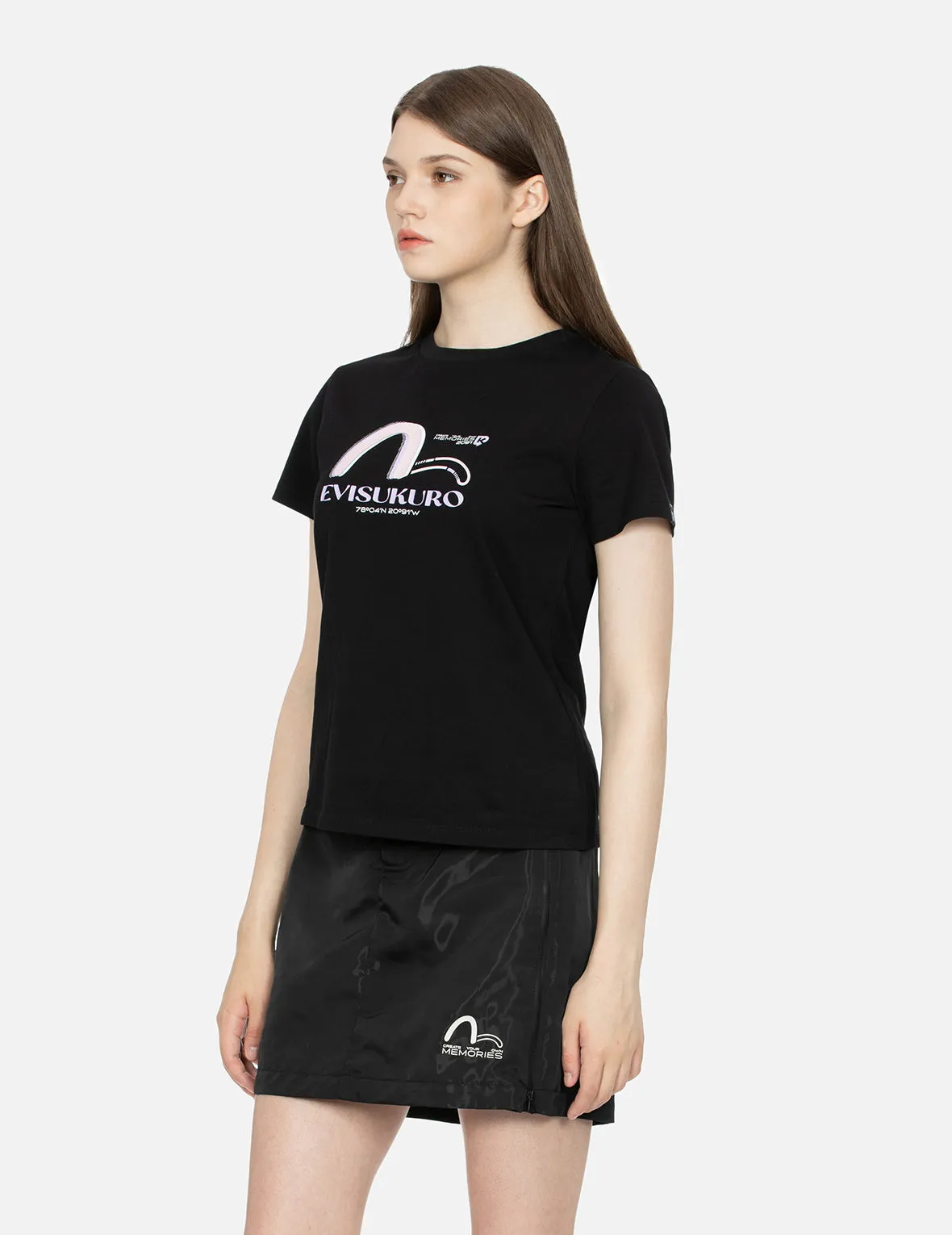 Seagull and Logo Print Regular Fit T-Shirt