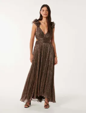 Ruffle Shoulder Maxi Dress Selena