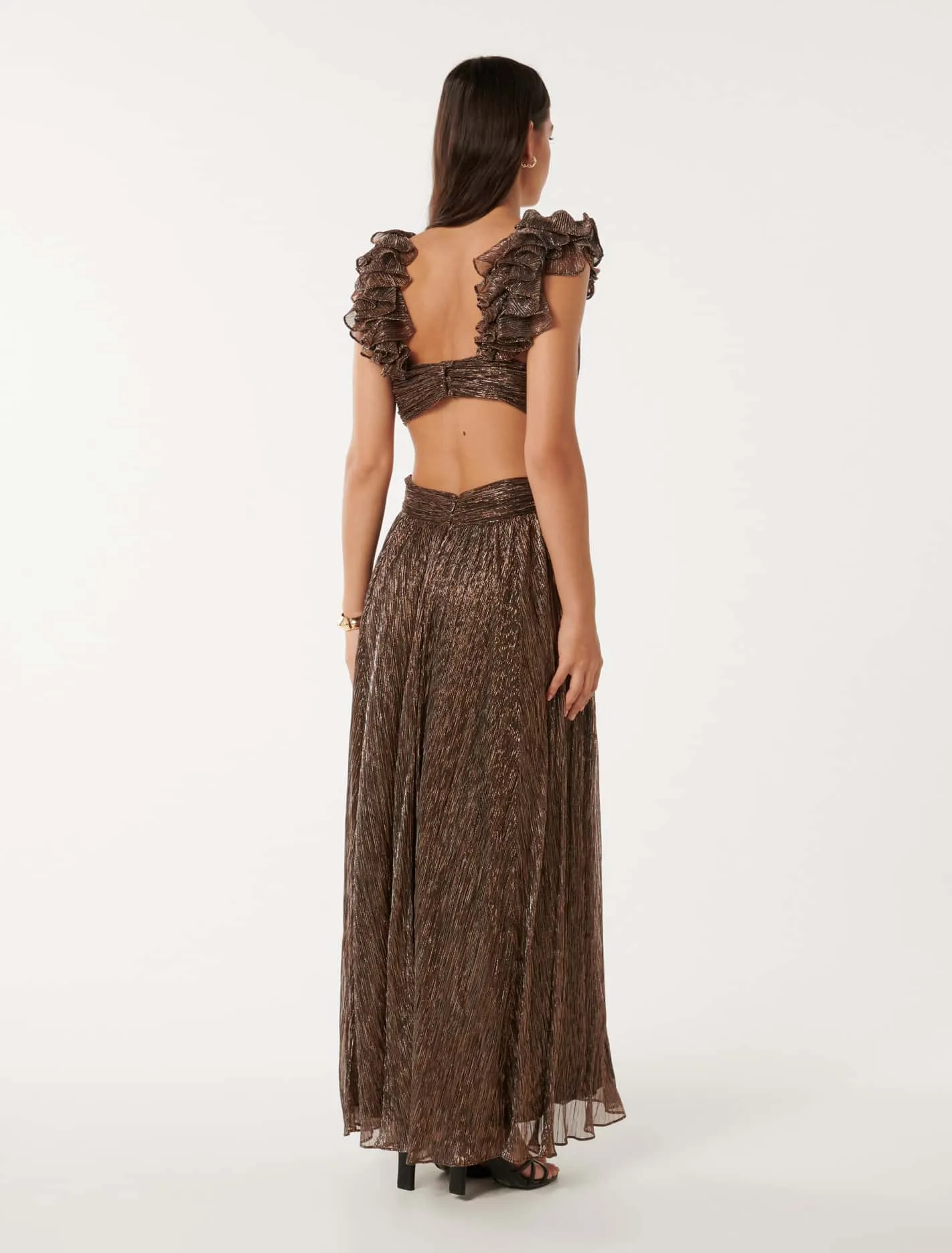 Ruffle Shoulder Maxi Dress Selena