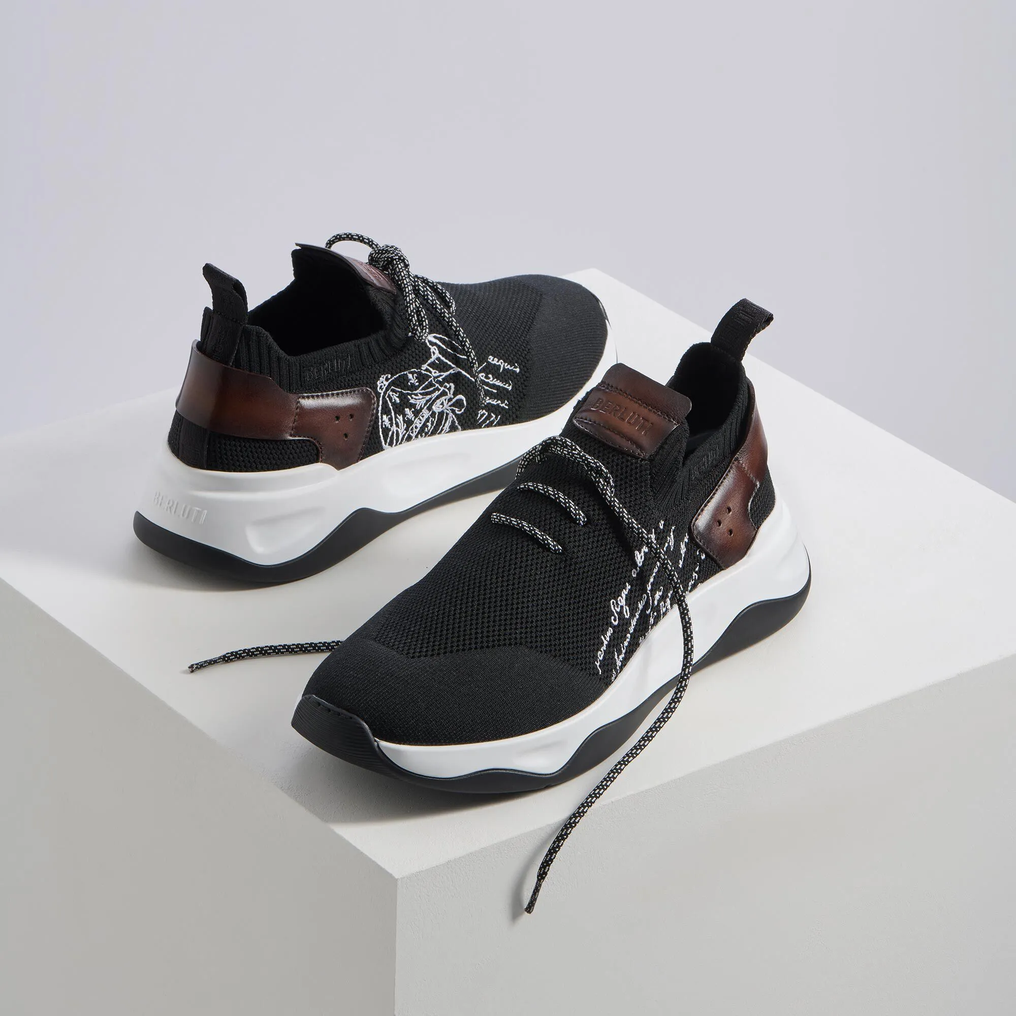 Shadow Knit Leather Sneaker