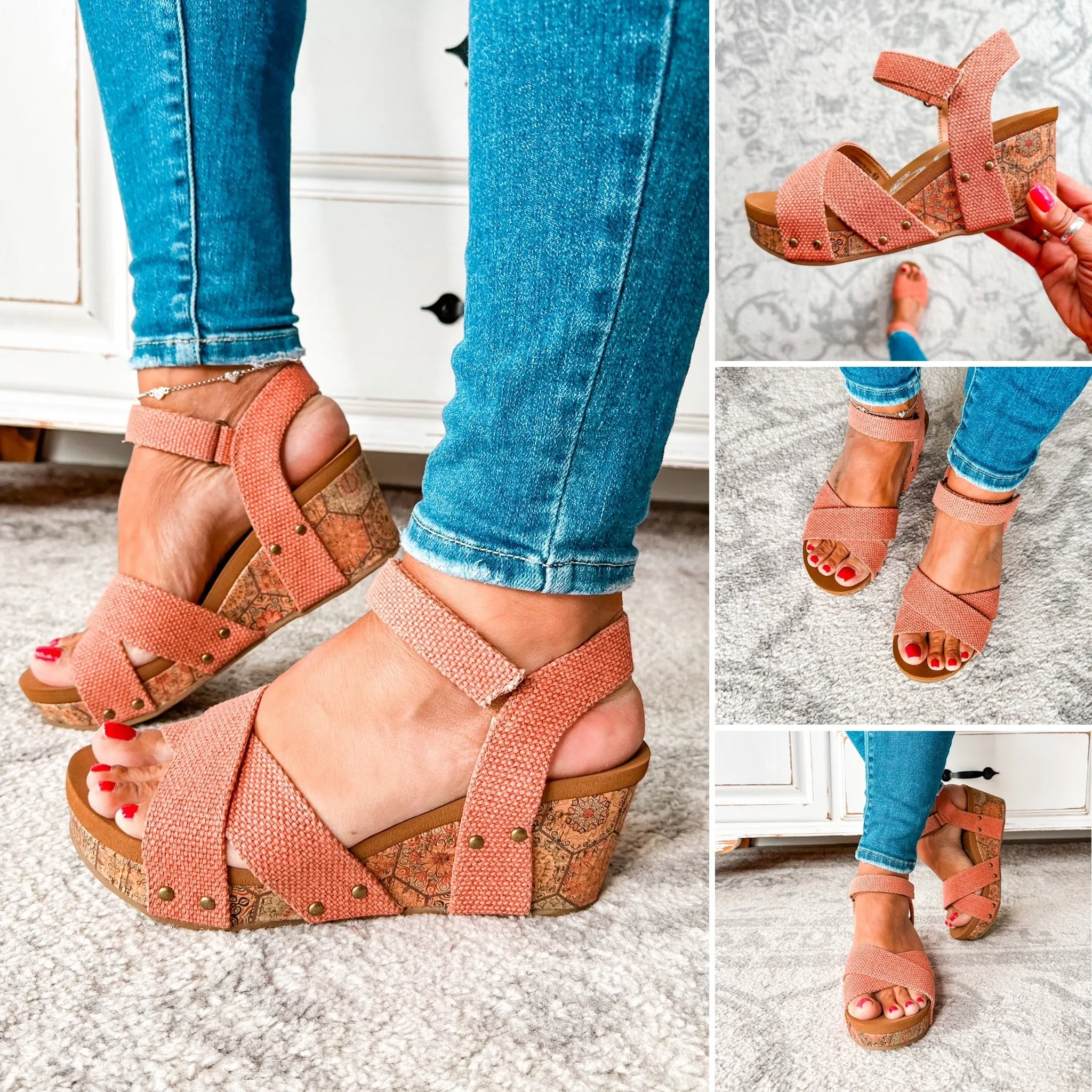 Shirley Rust Wedge Sandal