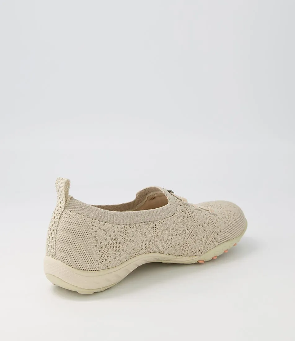 SKECHERS Breathe Taupe Textile Sneakers