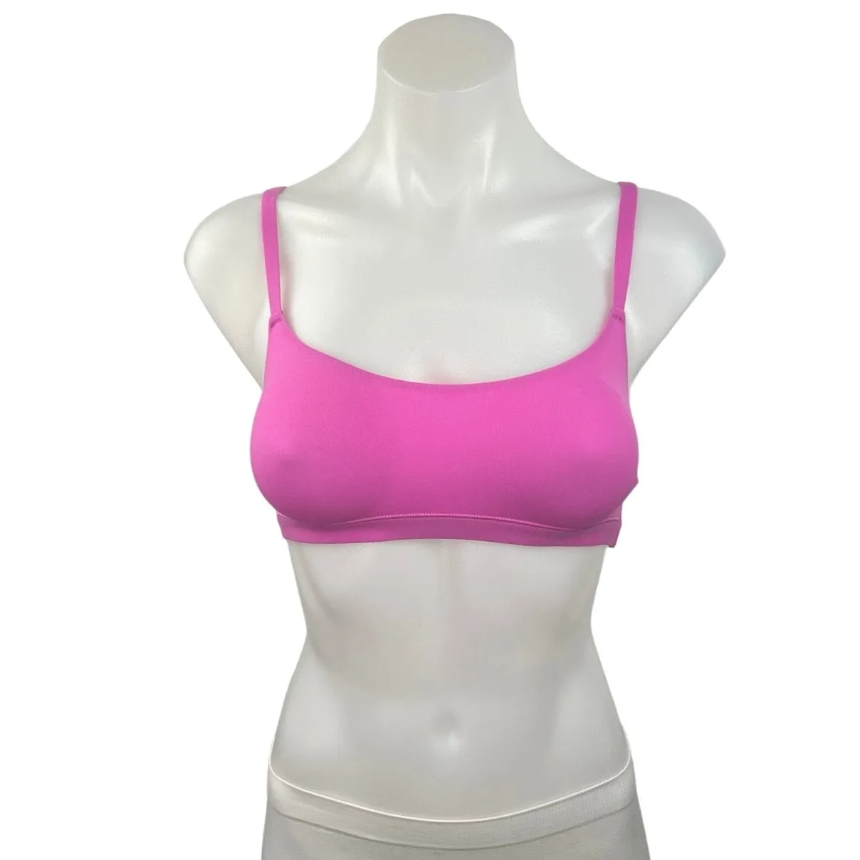 Skims Women's Pink Scoop Neck Stretchable Bralette Adjustable Strap Bra Top XS