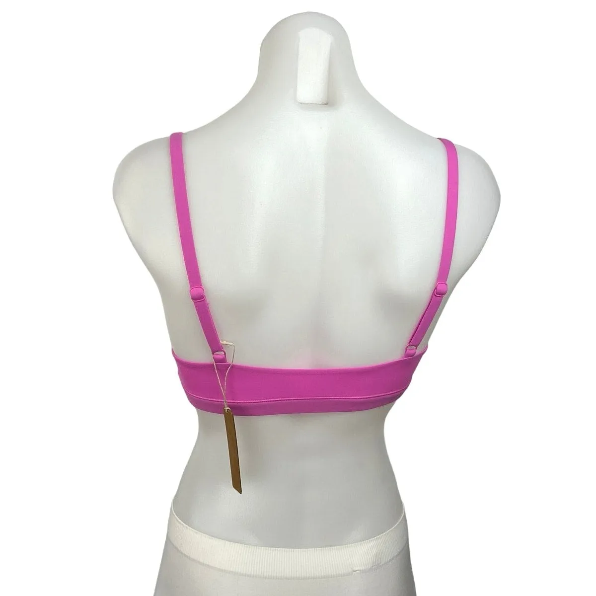 Skims Women's Pink Scoop Neck Stretchable Bralette Adjustable Strap Bra Top XS