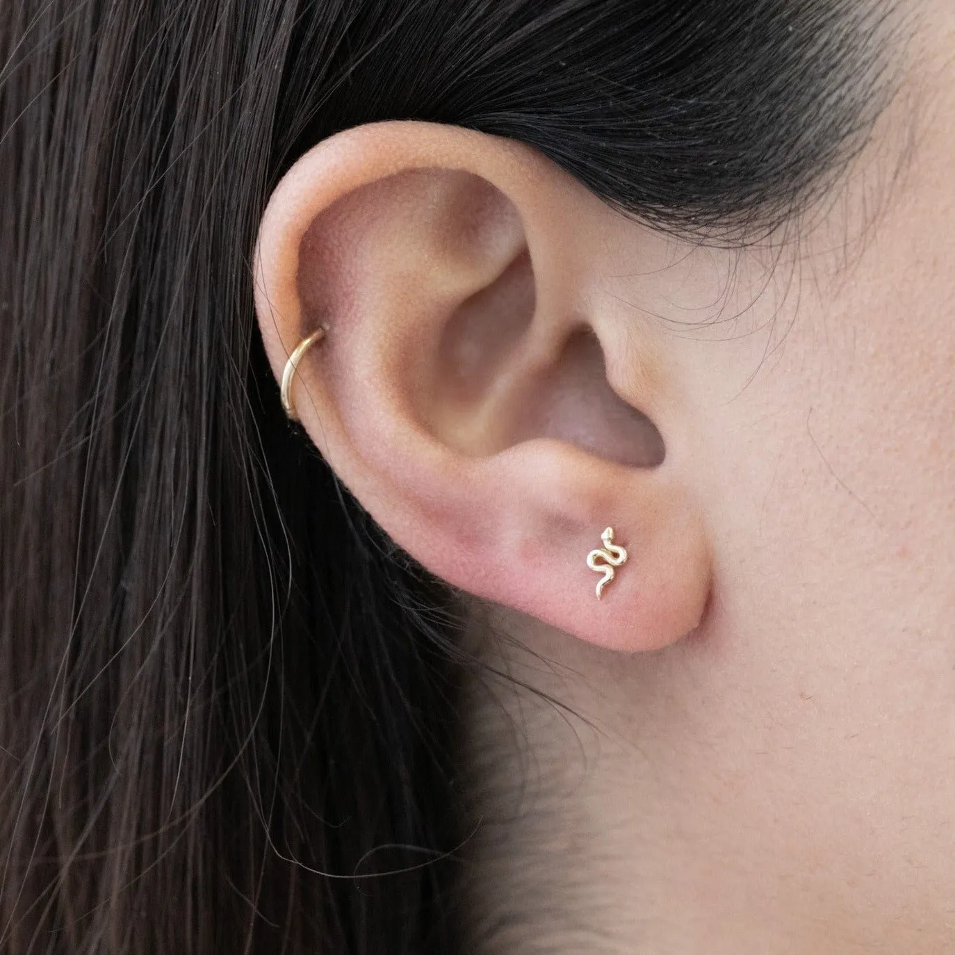 Flat Back Snake Earring