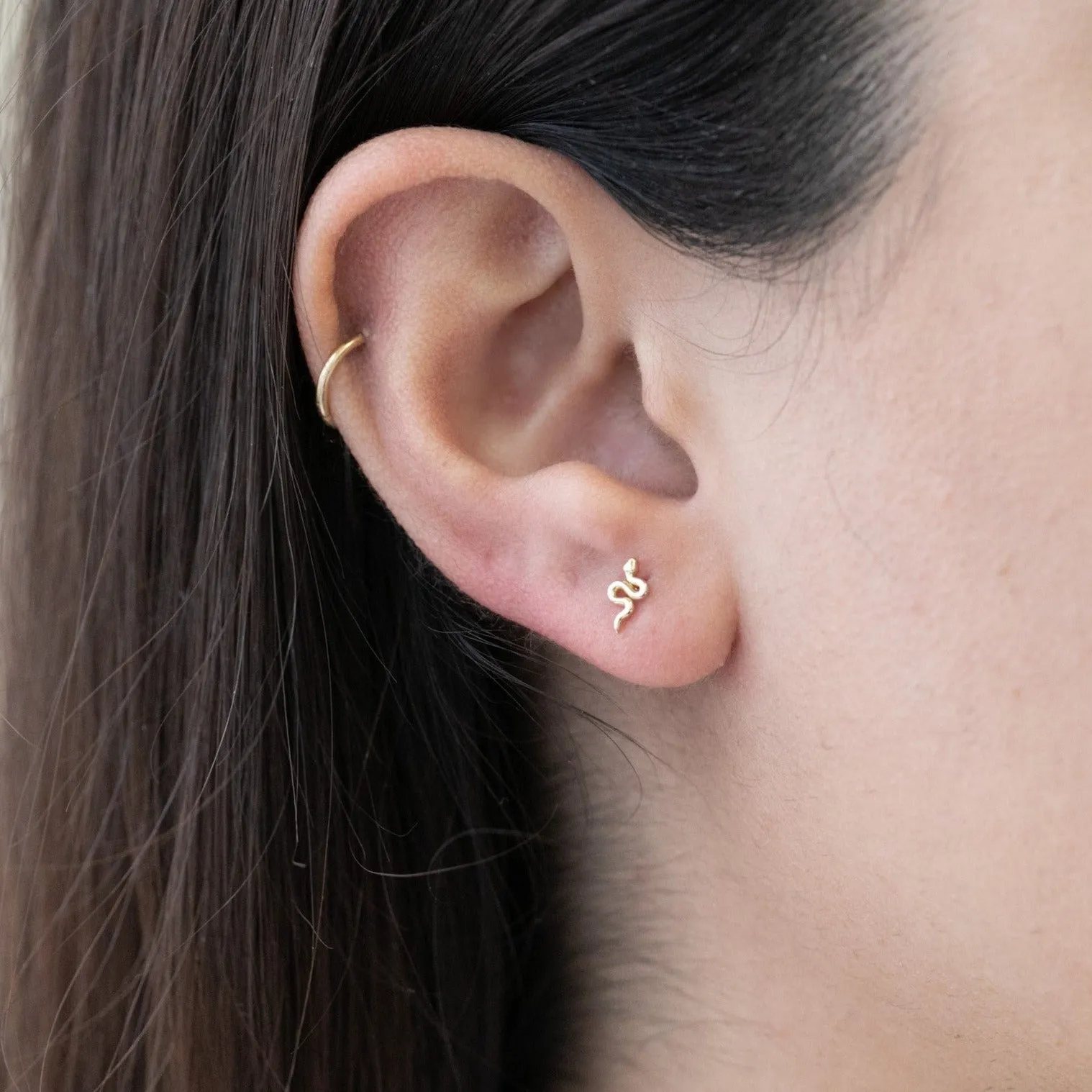 Flat Back Snake Earring