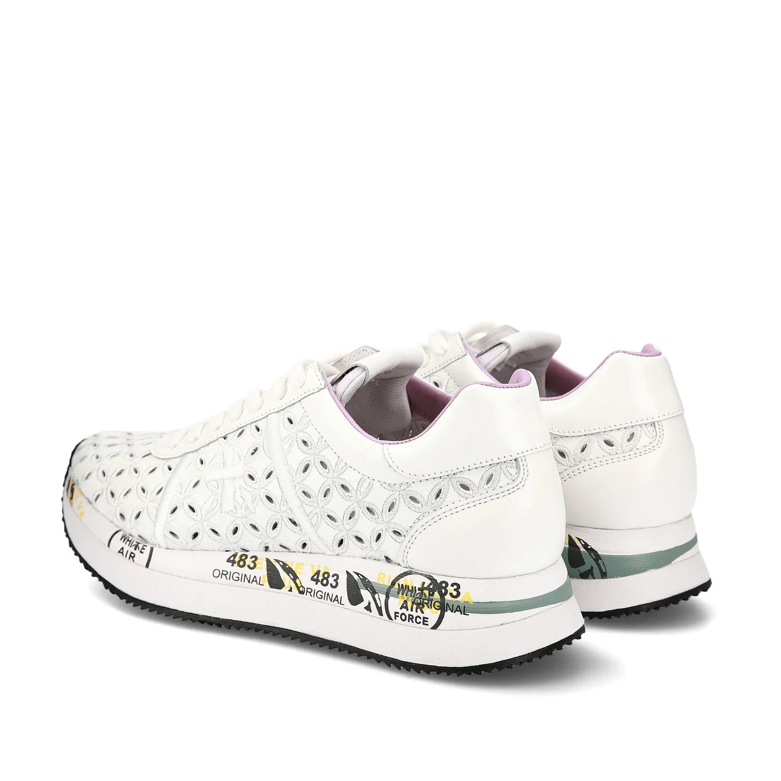 White leather perforated sneakers Conny.