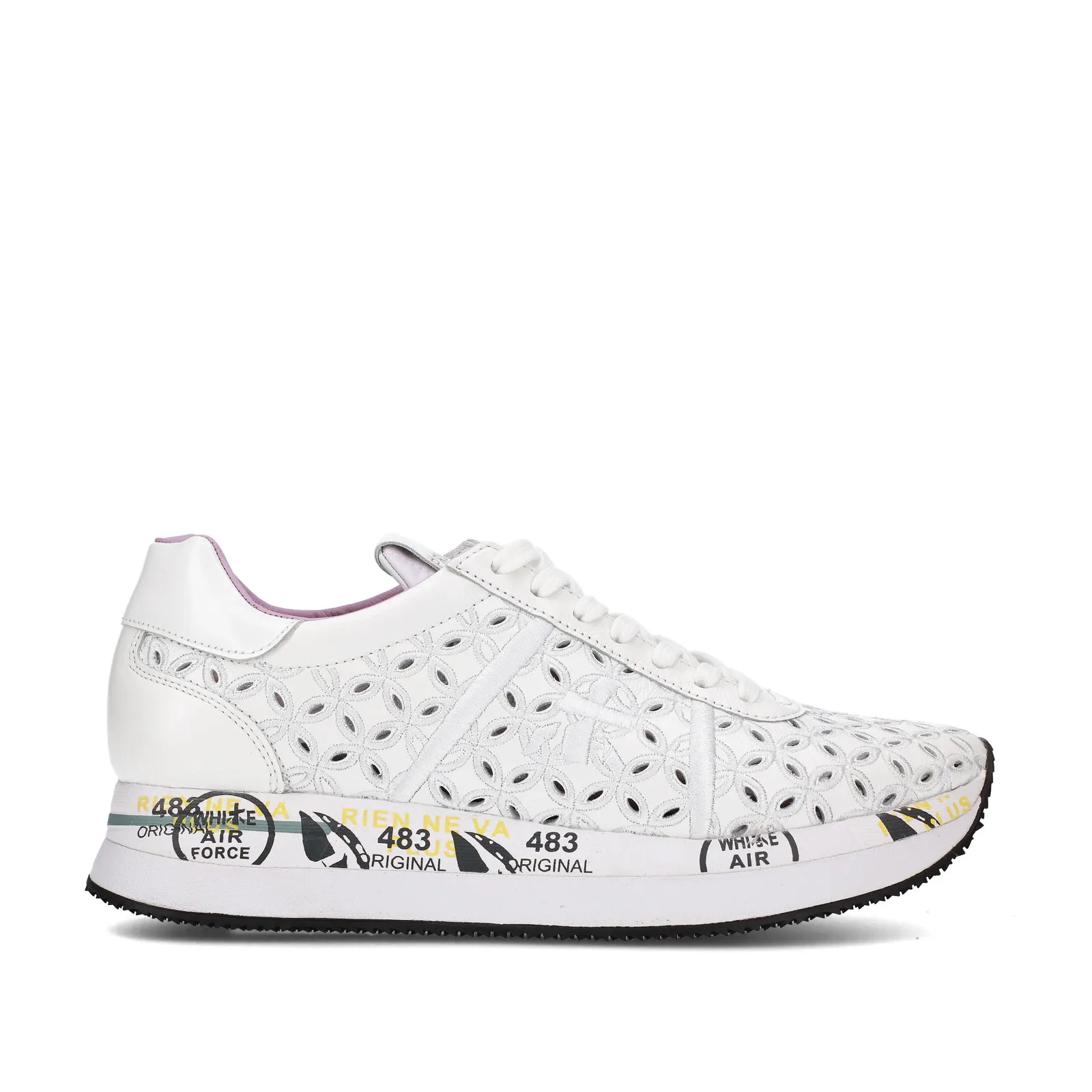 White leather perforated sneakers Conny.