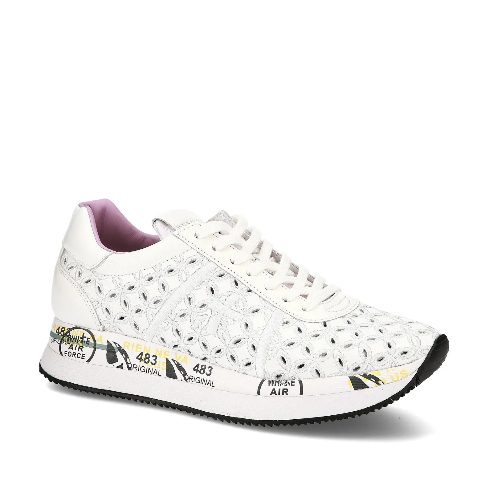 White leather perforated sneakers Conny.