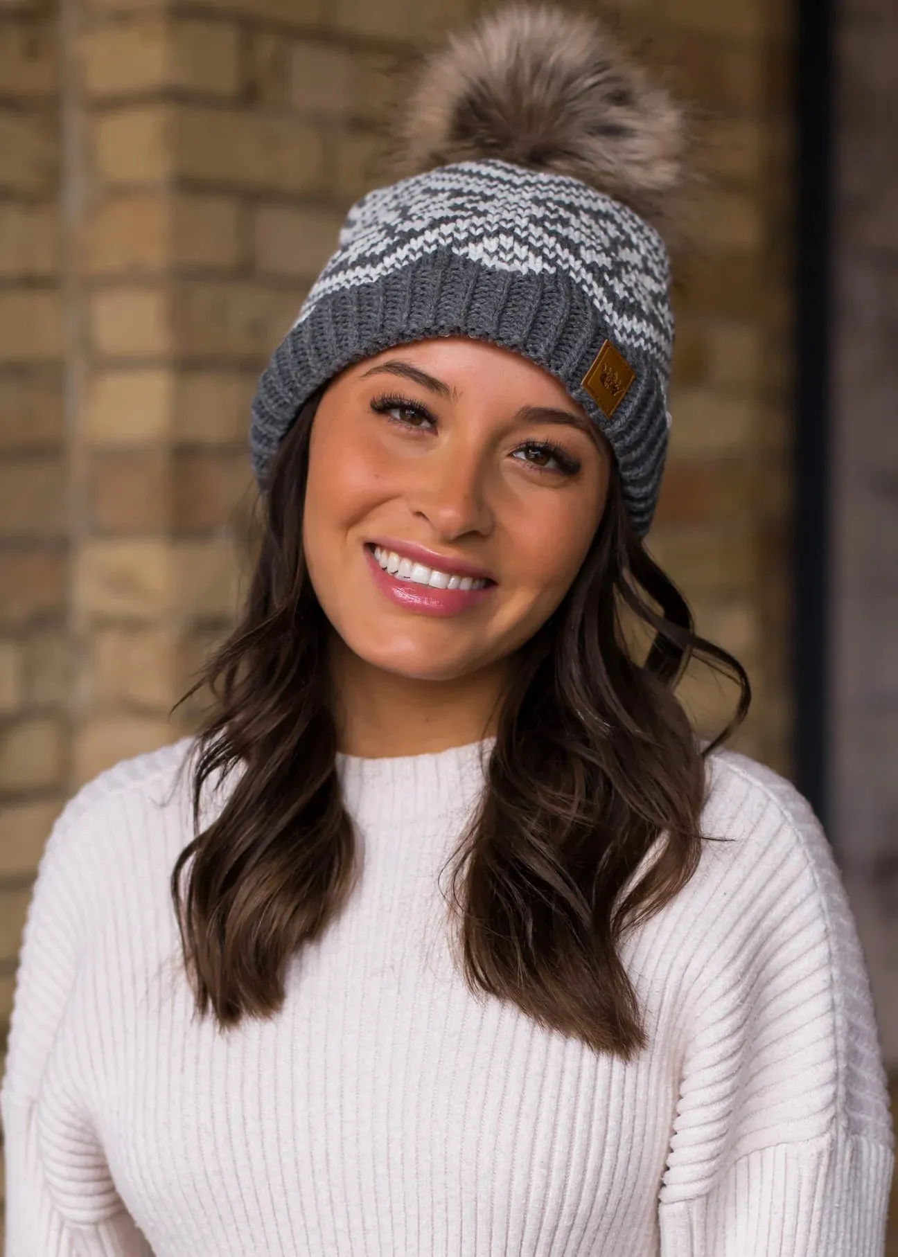 Snowflake Pattern Knit Hat