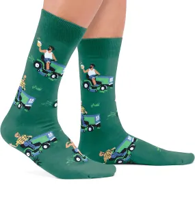 Men's Crew Socks with Fun Prints - My Other Car is a Lawnmower