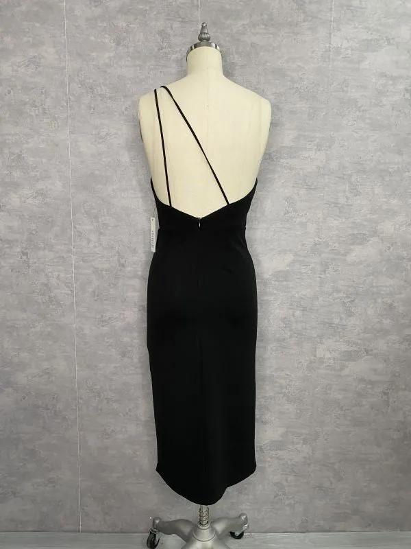 Slit One Shoulder Dress - Solid