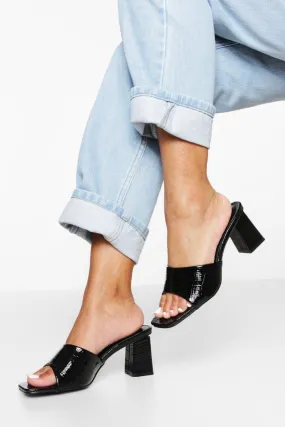 Square Toe Block Heel Mule