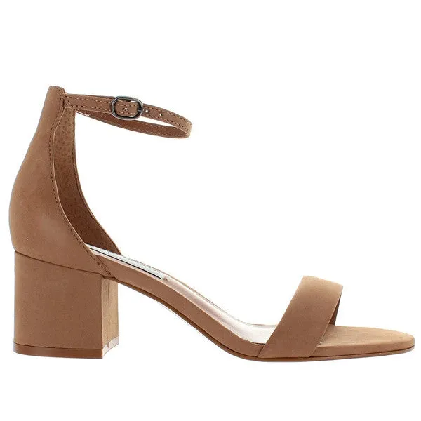 Tan Nubuck Mid-Heel Sandal by Steve Madden