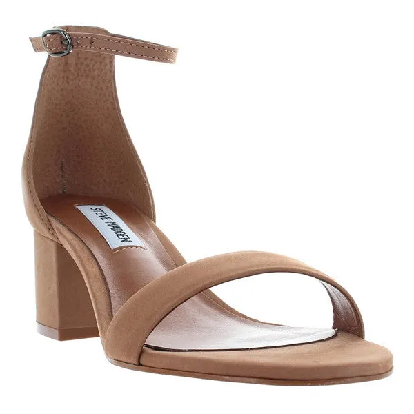 Tan Nubuck Mid-Heel Sandal by Steve Madden