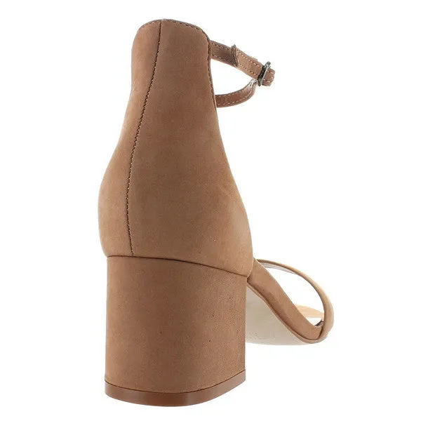 Tan Nubuck Mid-Heel Sandal by Steve Madden