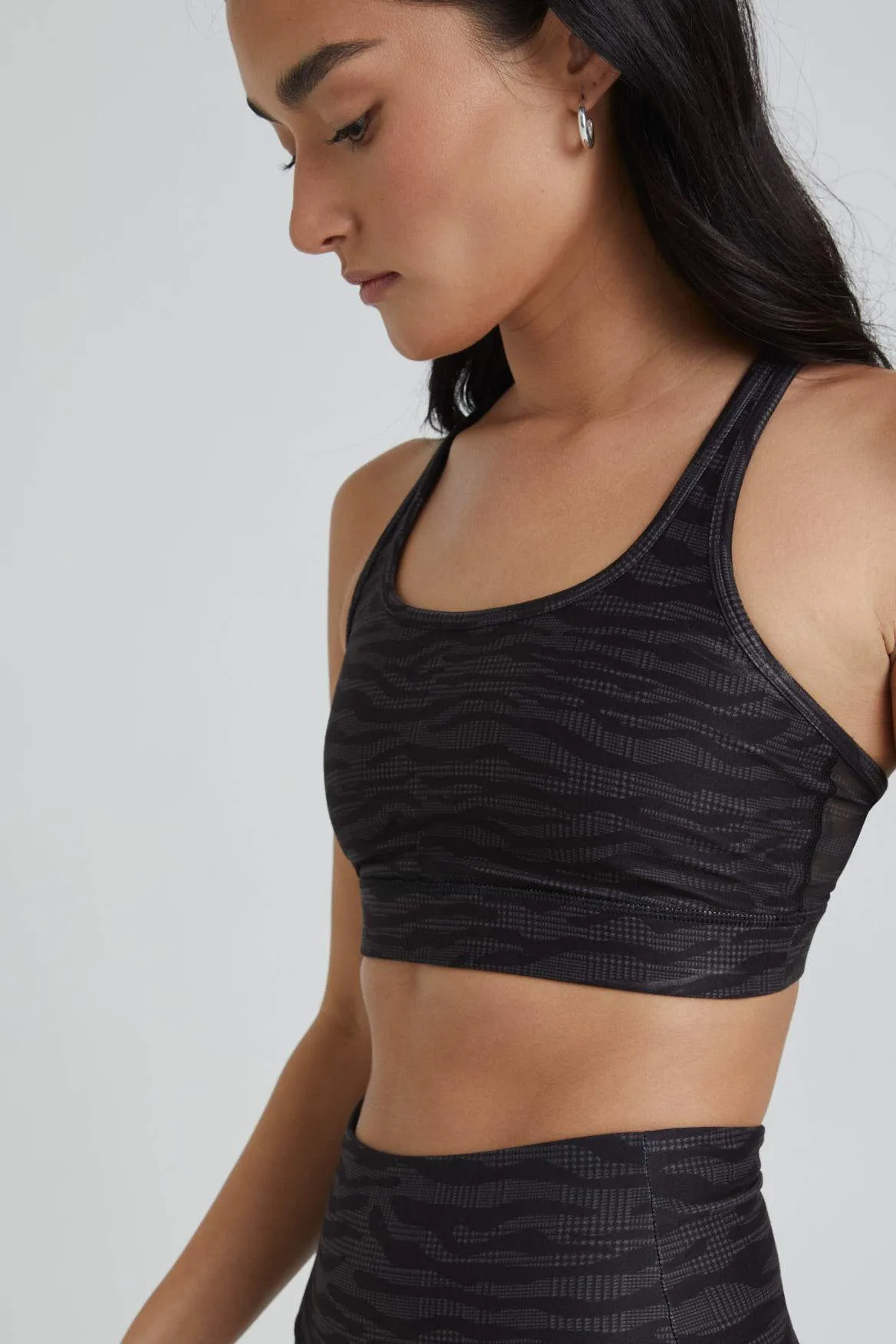 Strappy Bra Charcoal Zebra