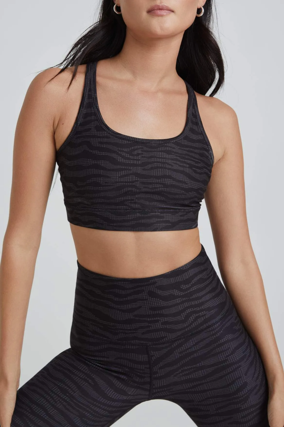 Strappy Bra Charcoal Zebra