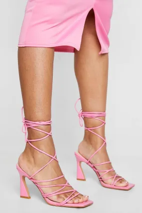 Strappy Flared High Heel Sandal