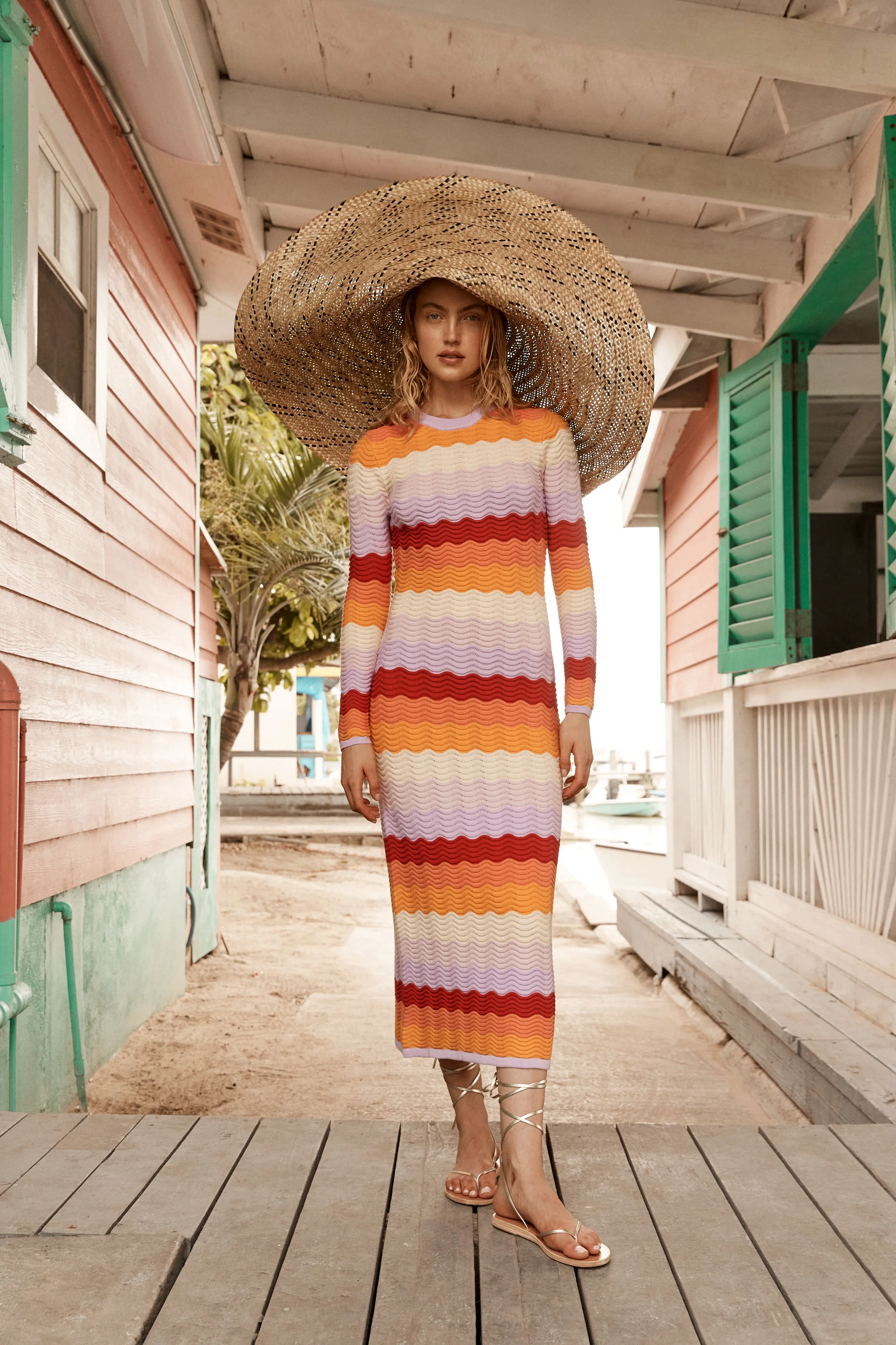 Sunset Stripe Montego Knit Maxi Dress