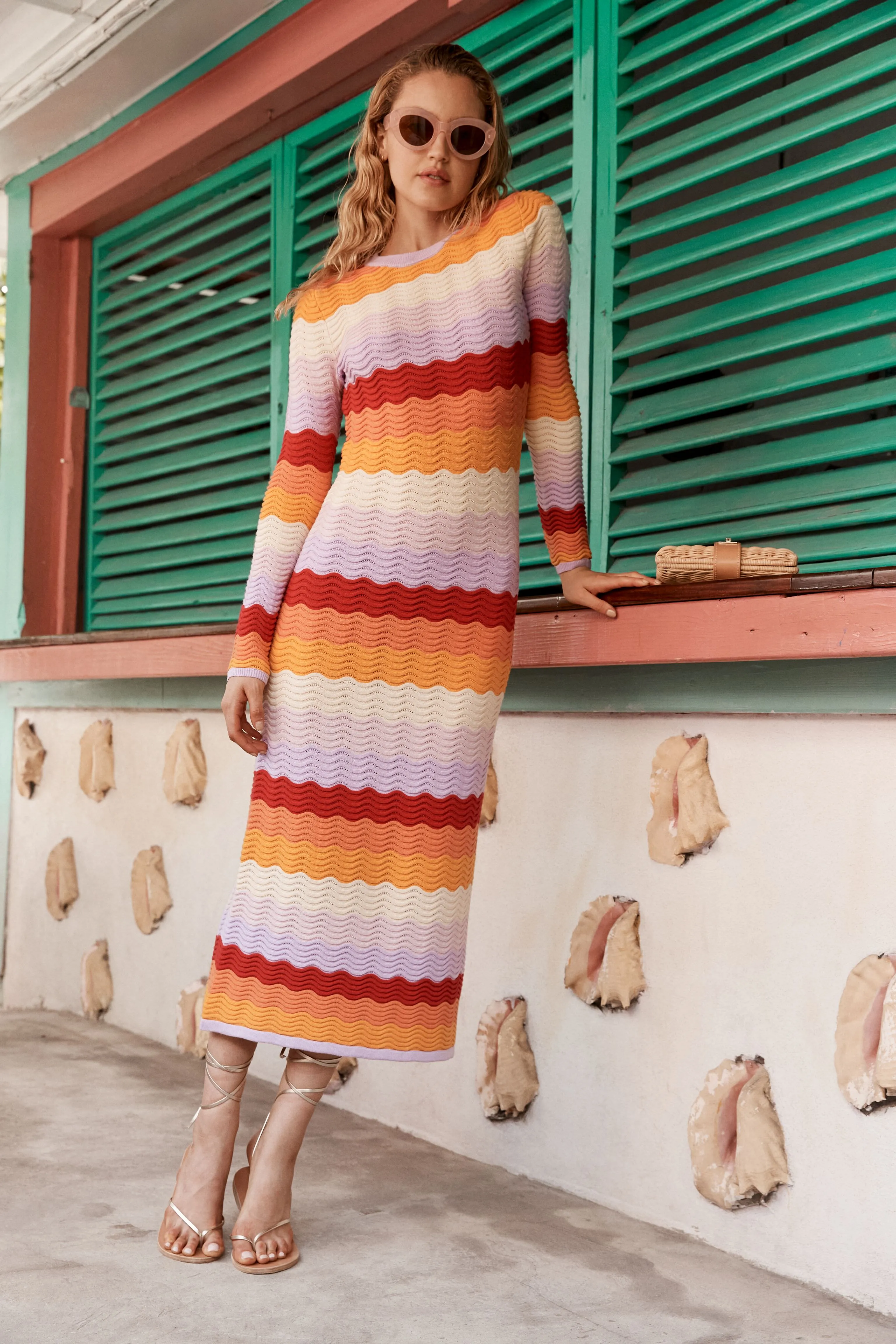 Sunset Stripe Montego Knit Maxi Dress