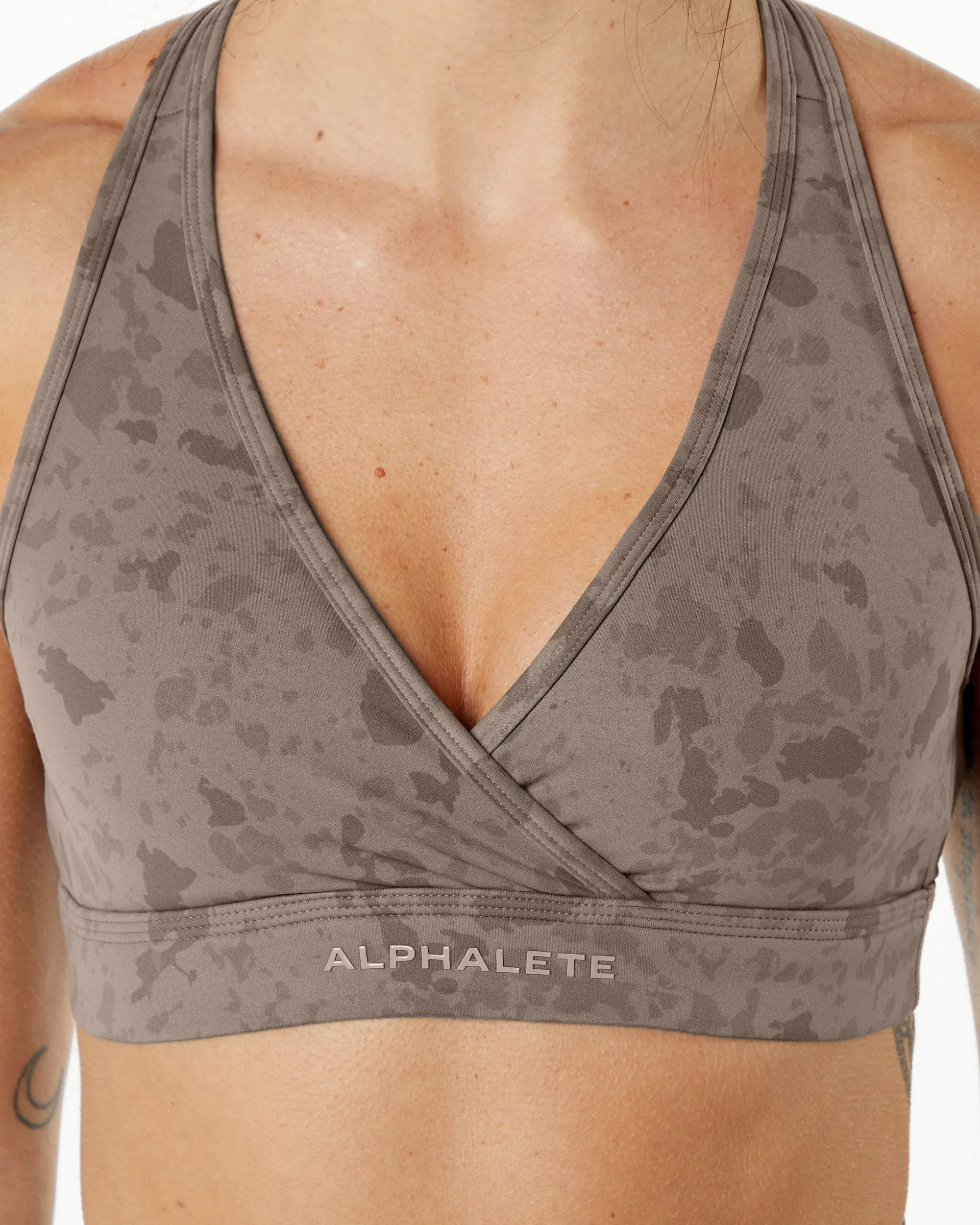 Pebble Print Mocha Surface Wrap Bra