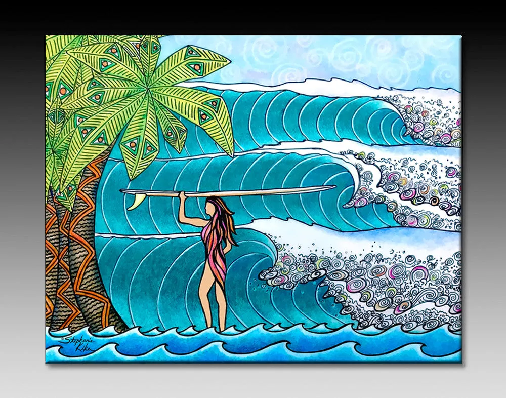 Surfer Girl Ceramic Tile