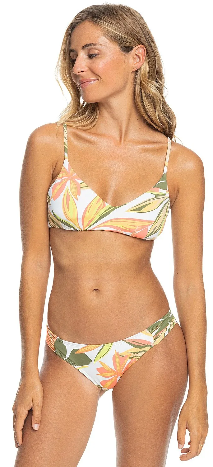 swimsuit Roxy PT Beach Classics Ath Tri Set - WBB9/Bright White Subtly Salty Flat - women´s