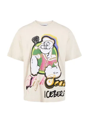 T-shirt Iceberg uomo F0716301 popeye panna AI22