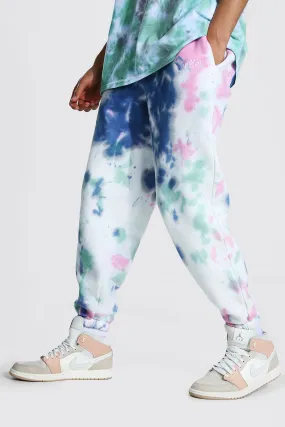 Tall Oversized Official Tie Dye Joggers | boohooMAN UK