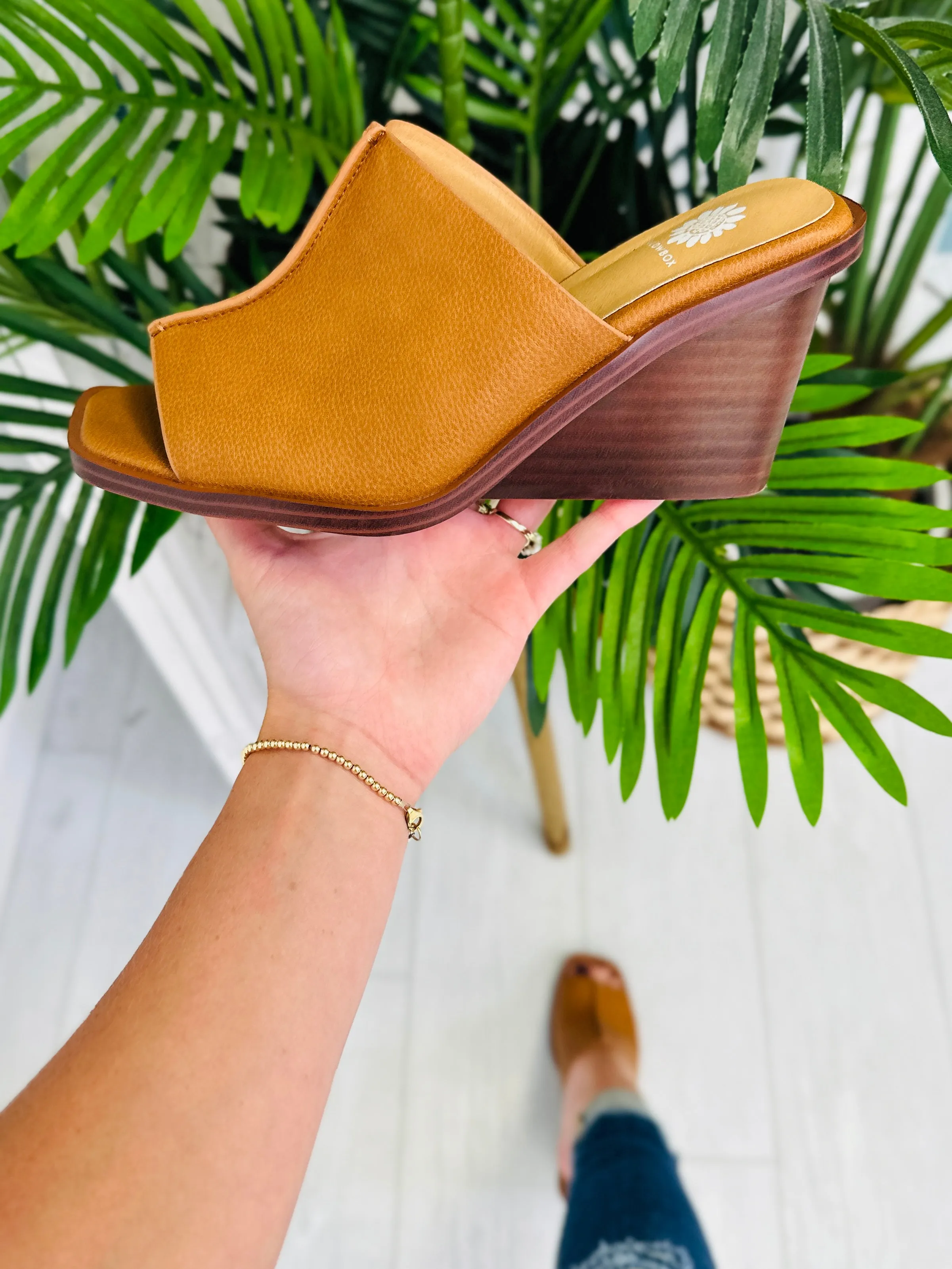 Tan Flirty Wedges