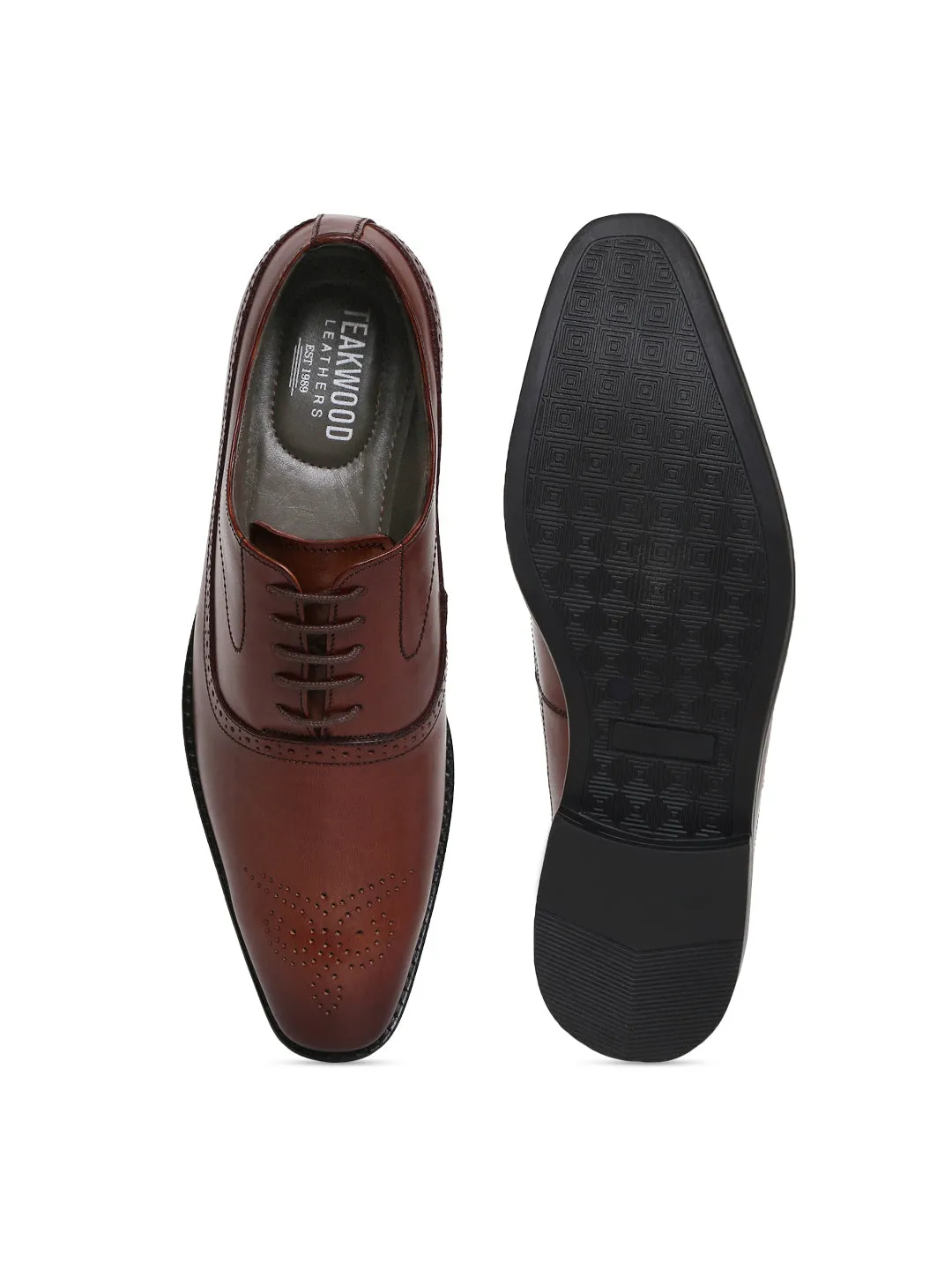 Teakwood Genuine Leather Brown Shoes