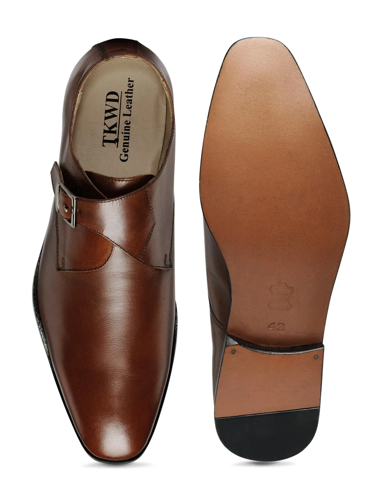 Teakwood Genuine Leather Monk Strap Shoes