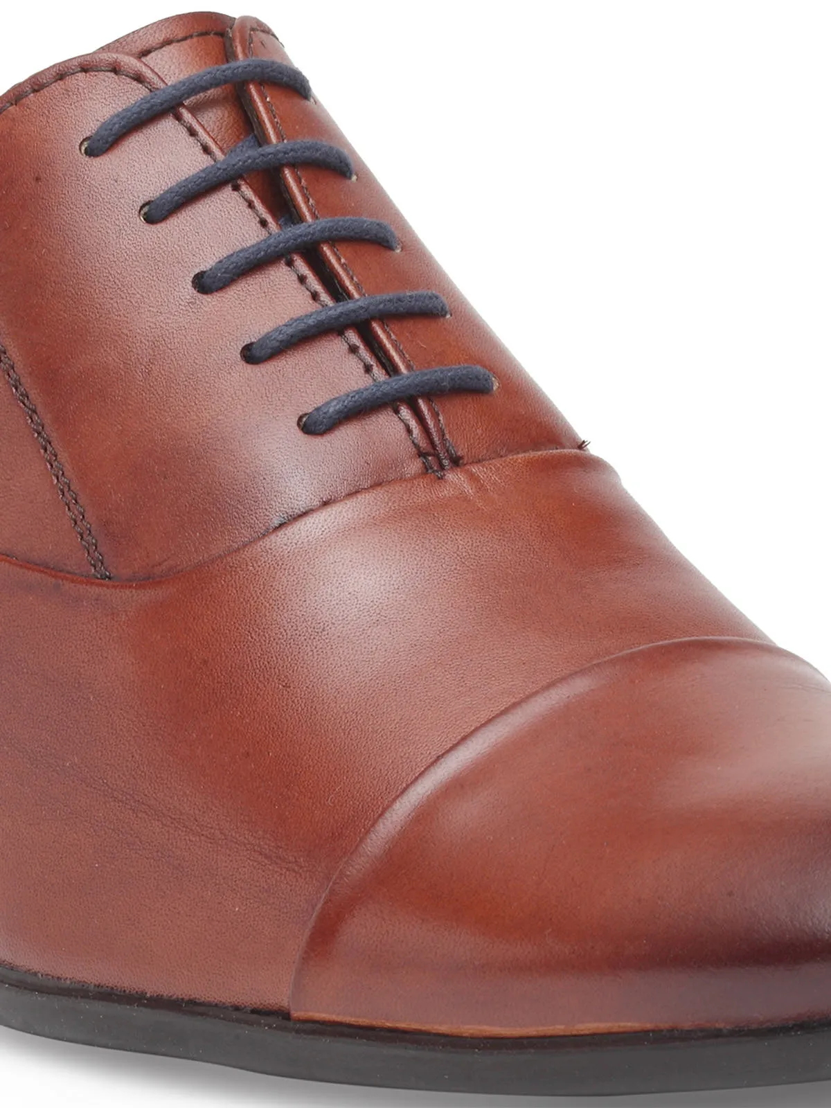 Teakwood Genuine Leather Tan Oxford Shoes