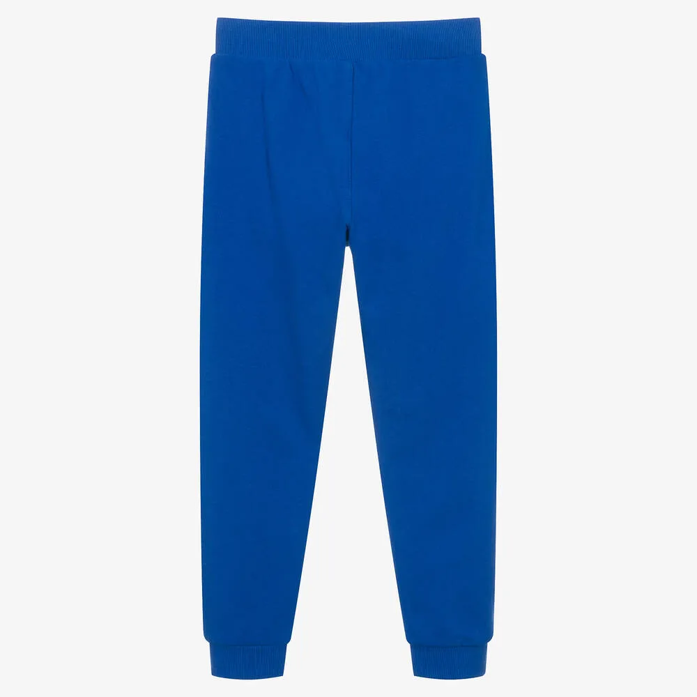 Teen Boys Blue Cotton Elephant Joggers