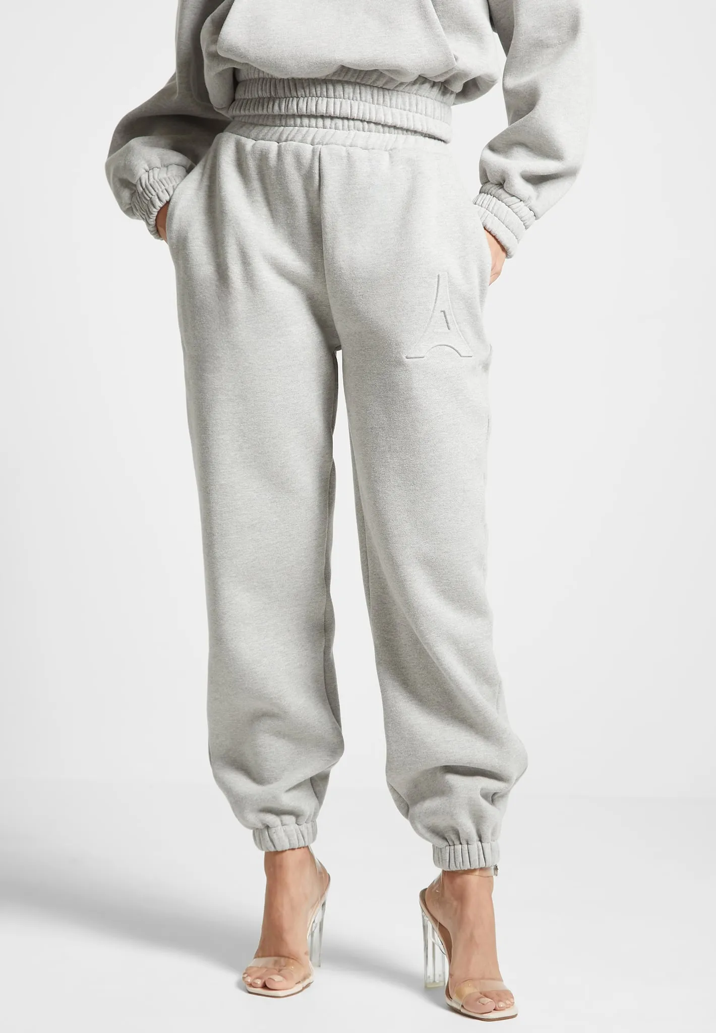 ternelle Eiffel Embossed Joggers - Grey