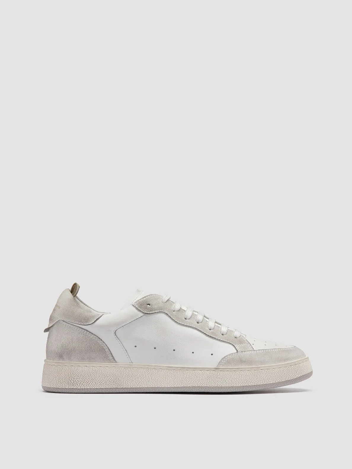 THE ANSWER 001 - White Leather and Suede Low Top Sneakers