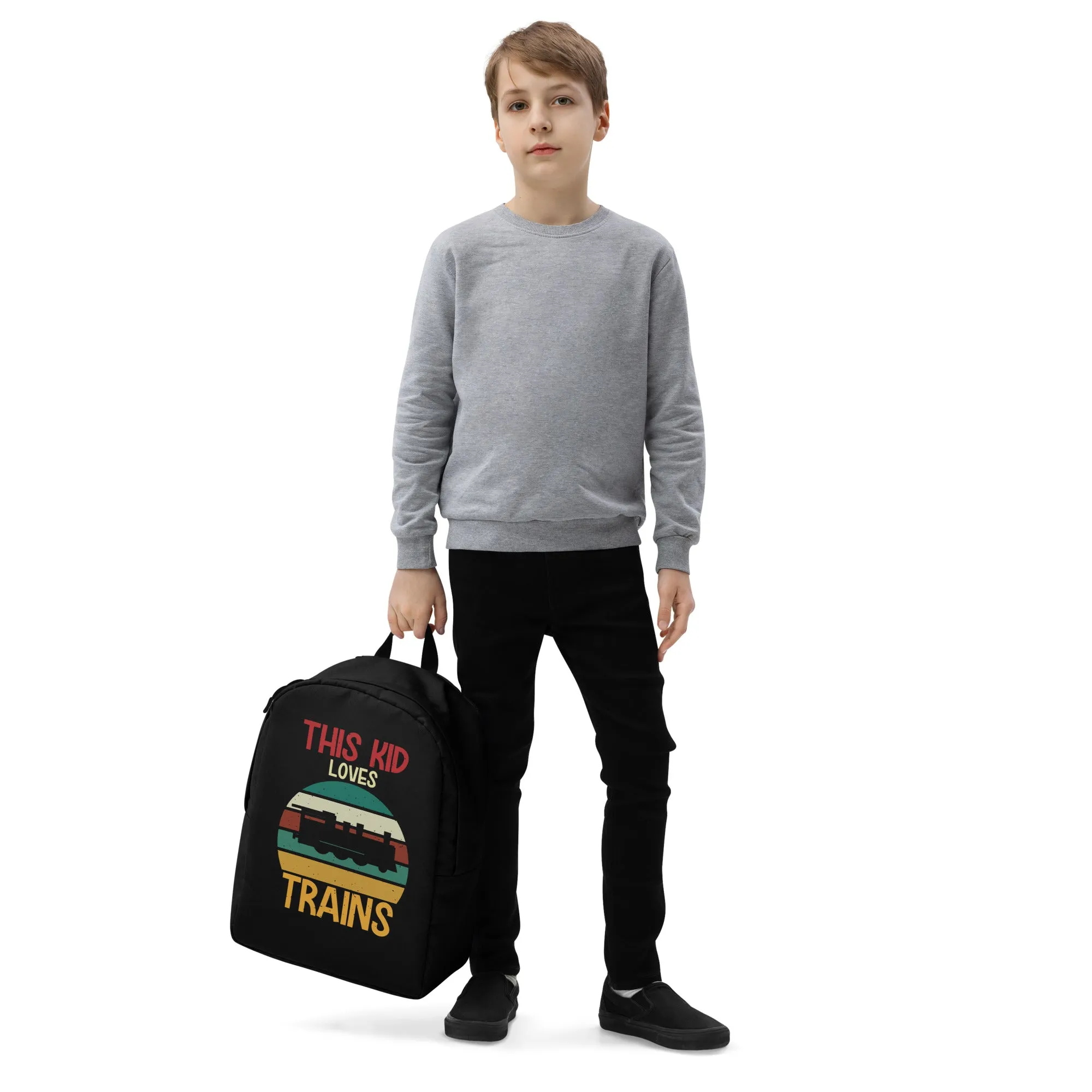 This Kid Loves Trains Minimalist Backpack