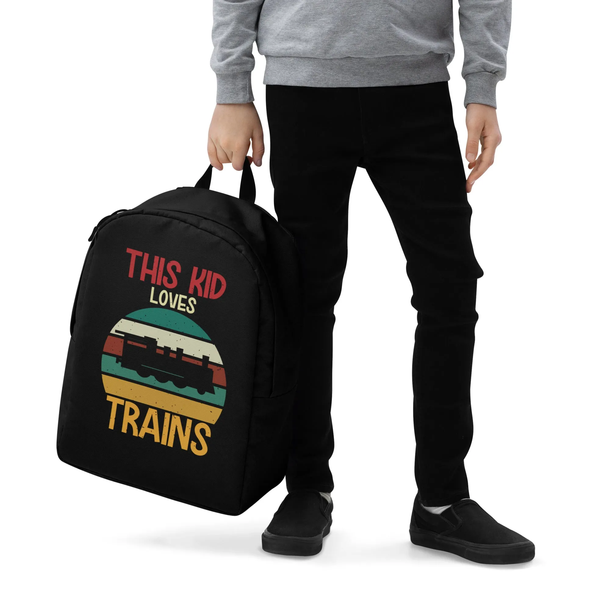 This Kid Loves Trains Minimalist Backpack