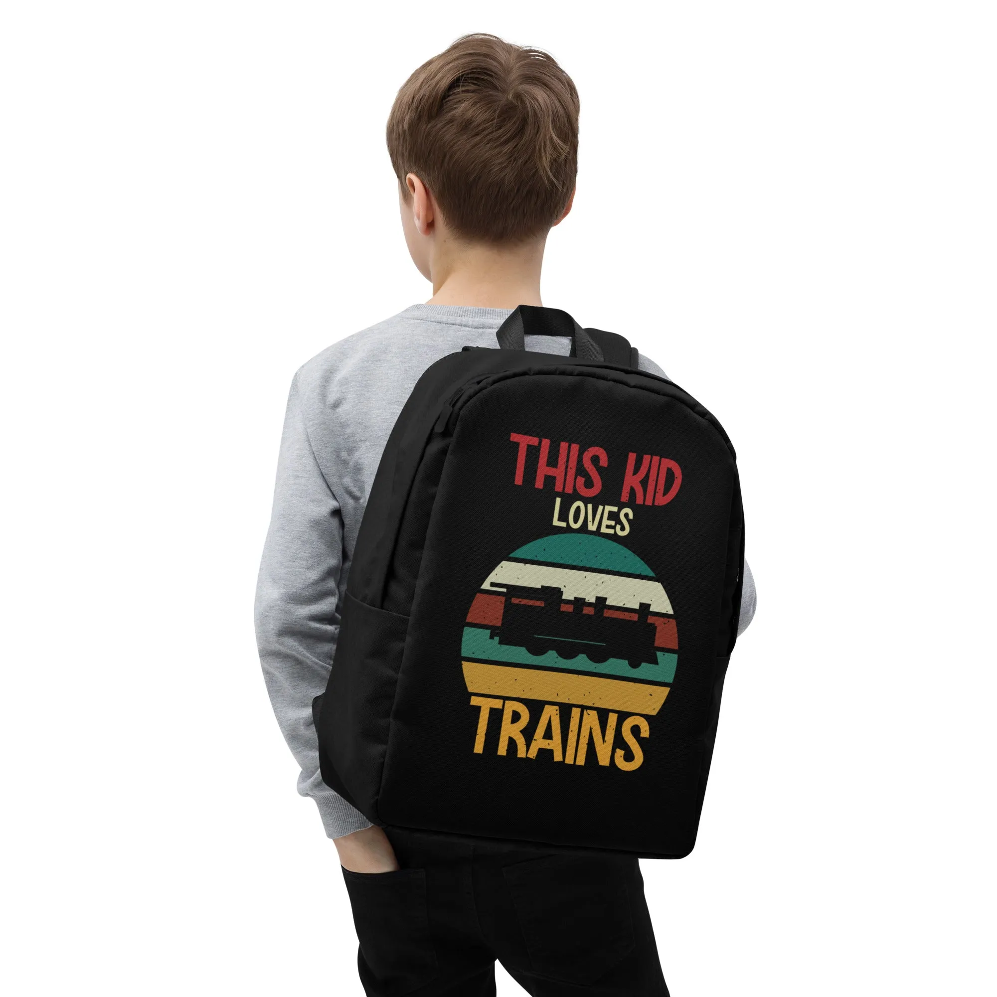 This Kid Loves Trains Minimalist Backpack