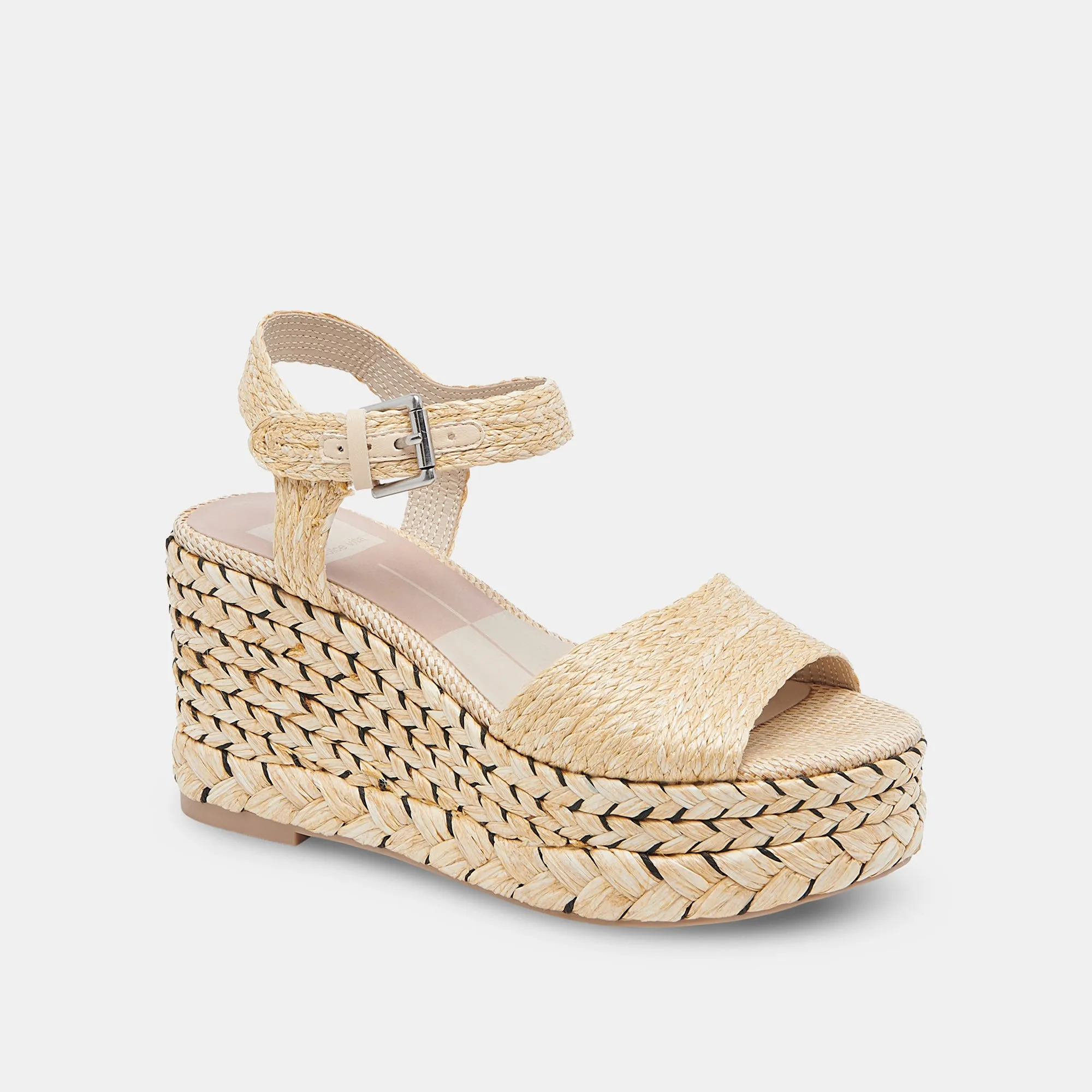 Light Natural Raffia Tiago Wedge Sandals