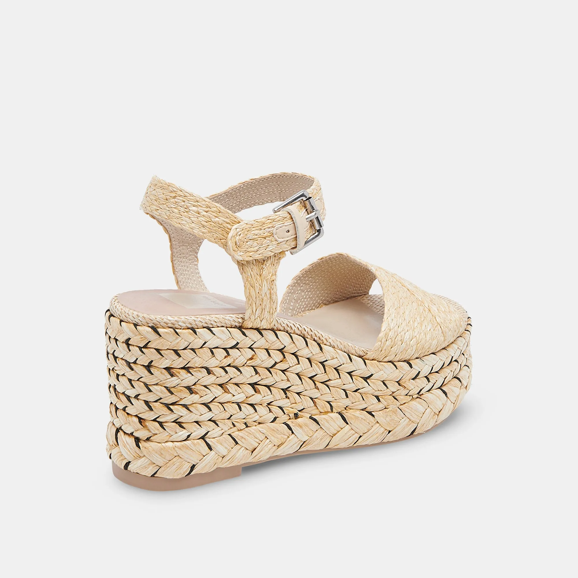 Light Natural Raffia Tiago Wedge Sandals