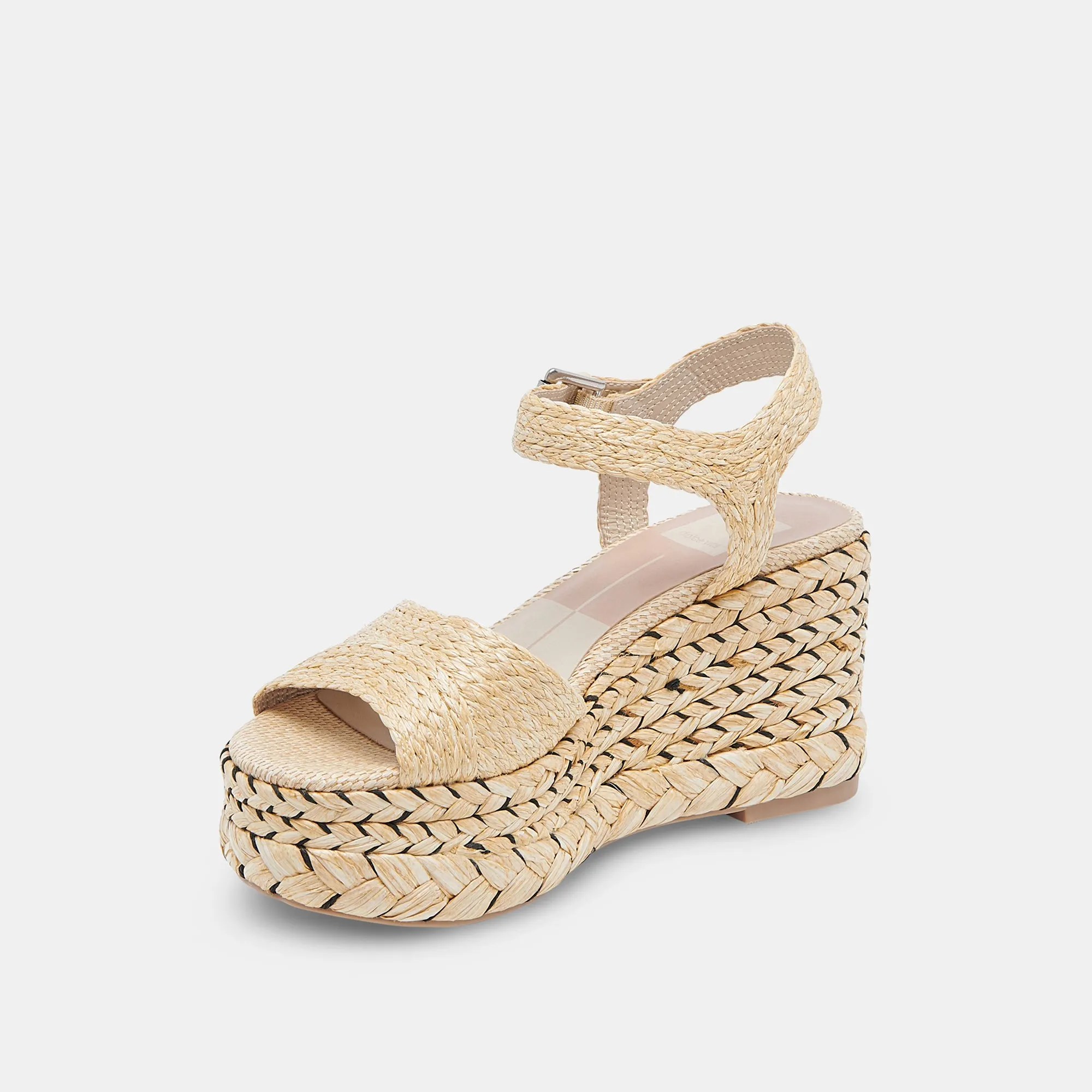 Light Natural Raffia Tiago Wedge Sandals