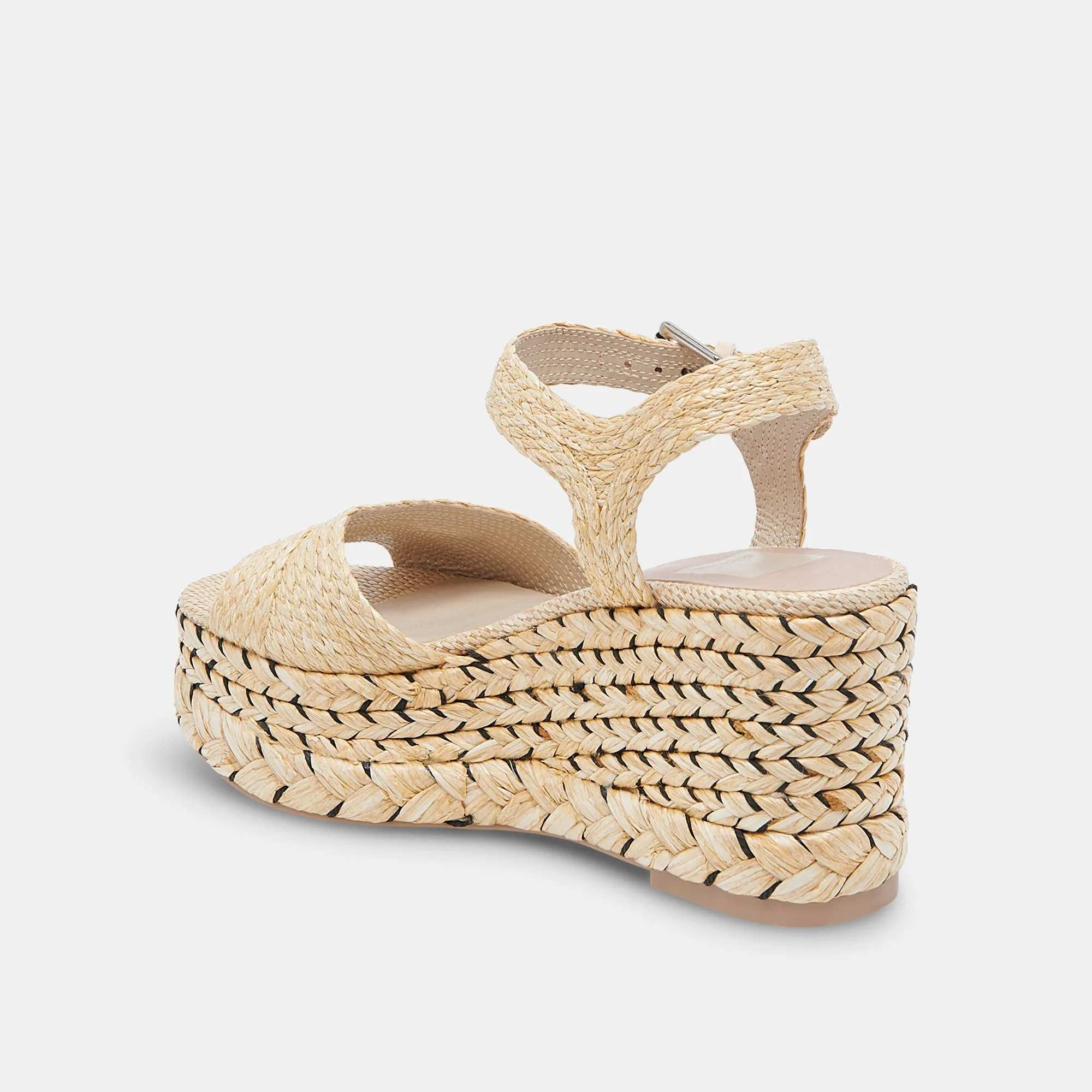 Light Natural Raffia Tiago Wedge Sandals