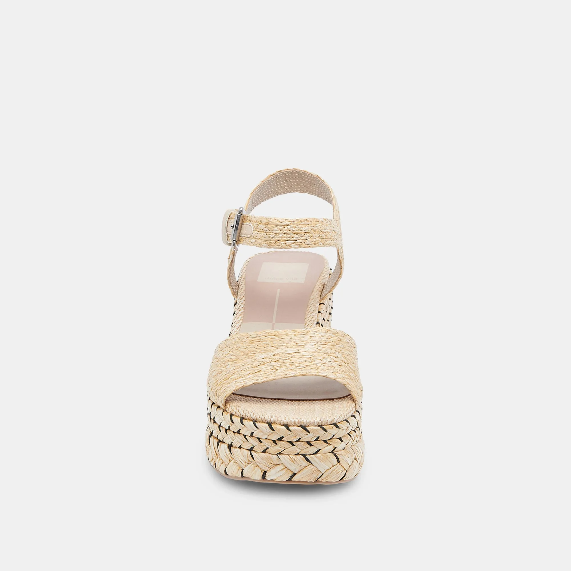 Light Natural Raffia Tiago Wedge Sandals